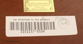 BEAUTIFUL Mahogany Scallop Parlor Table with Human Leg Feet by “Maitland Smith Furniture” – auction estimate $400-$800 