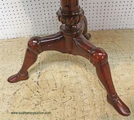 BEAUTIFUL Mahogany Scallop Parlor Table with Human Leg Feet by “Maitland Smith Furniture” – auction estimate $400-$800 