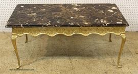 SOLID Bronze and Marble 3 Piece Living Room Table Set in the French Style – may be offered separate – auction estimate $400-$800