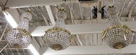 Large Selection of Bronze and Crystal Chandeliers – auction estimate $100-$400 each 