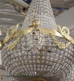 Large Selection of Bronze and Crystal Chandeliers – auction estimate $100-$400 each 