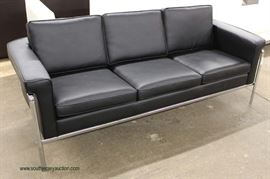  Modern Design Black Leather Sofa with Tubular Legs – auction estimate $200-$400

  