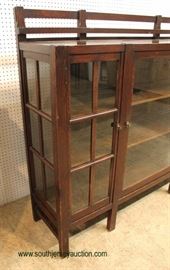 ANTIQUE Mission Oak All Original China Cabinet with Open Plate Rack in the manner of LJ&G Stickley made in Grand Rapids Michigan – auction estimate $1000-$2000 