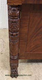 ANTIQUE Burl Mahogany Jackson Press with Acanthus Carved Paw Foot Legs – auction estimate $400-$800 