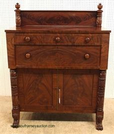 ANTIQUE Burl Mahogany Jackson Press with Acanthus Carved Paw Foot Legs – auction estimate $400-$800 