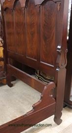  IMPRESSIVE ANTIQUE Renaissance Revival Empire Half Tester Bed in the Burl Mahogany circa 1840’s -1860’s – auction estimate $1000-$2000

  