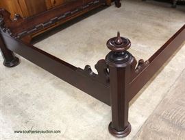  IMPRESSIVE ANTIQUE Renaissance Revival Empire Half Tester Bed in the Burl Mahogany circa 1840’s -1860’s – auction estimate $1000-$2000

  