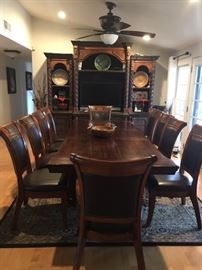Dining room table and 10 chairs