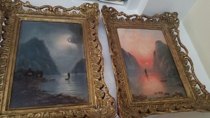 Vintage paintings in beautiful frames