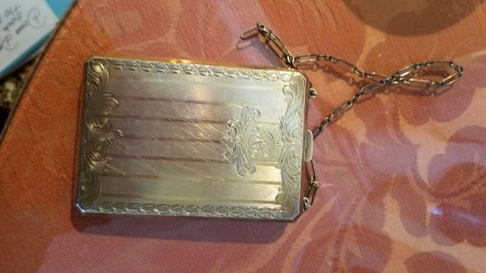 Vintage sterling/silverplate change ladies chain purse