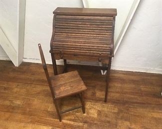 Child’s Roll Top Desk & Chair