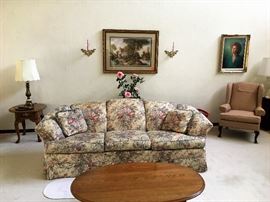 One of two matching floral Cochrane Sofas