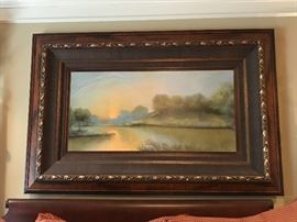 Large Giclee painting in custom frame