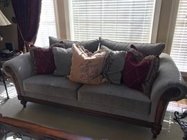 Ethan Allen rolled arm custom upholstery sofa