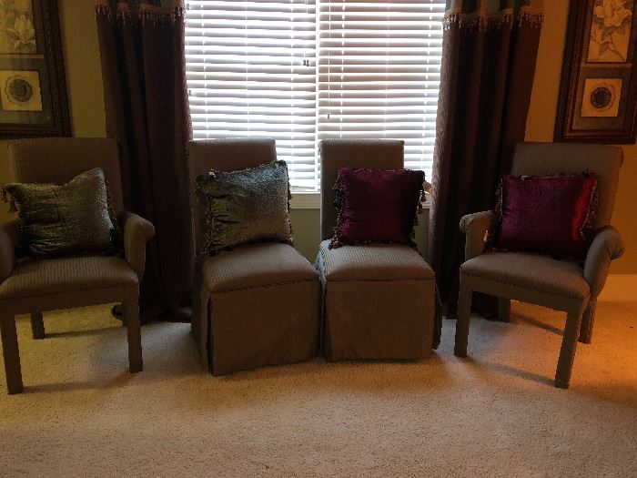 4 custom upholstered chairs