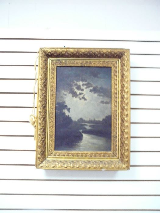 Antique River Scene Oil painting $150 