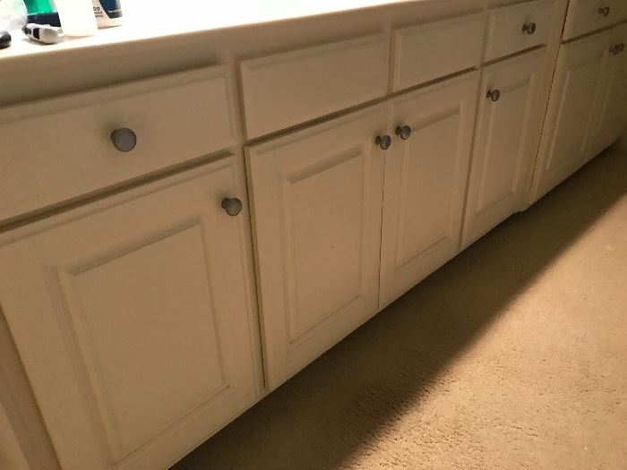 Cabinets in bath area