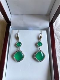 Chrysoprase, gold & sterling