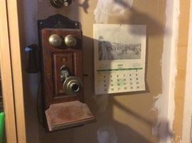 Oak telephone. Converted to land line 