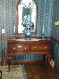 TWO DRAWER SERVER $155.00. GWTW LAMP $95.00.