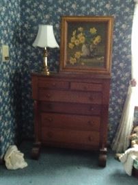ANTIQUE EMPIRE CHEST OF DRAWERS $155.00