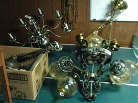 ASSORTED HANGING LAMPS $45.00 TO $95.00.