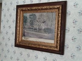 SIGNED AND DATED  HARRY TRUMAN WATERCOLOR PRINT. $155.00