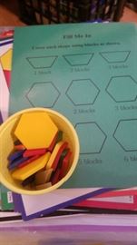 Classroom instructional materials - box lot of 18 sets for shape matching