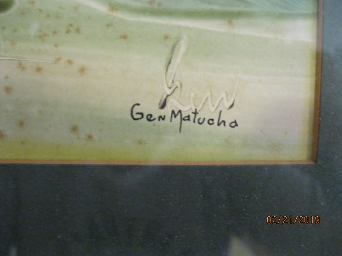 'Gen' Genevieve Matucha Finger Painting in Original Frame