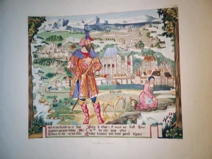 French Tapestry Pattern Hand Drawn Hand Painted Book, Gorgeous Book