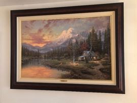 *Signed* Numbered Thomas Kinkade Evening Majesty Painting DNA	44x32in