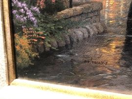 *Signed* Numbered Thomas Kinkade Carmel Sunset on Ocean Avenue Painting DNA	35x27in