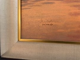 *Signed* Numbered Thomas Kinkade Hometown Morning Painting DNA	49x38in