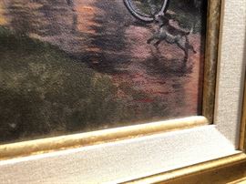 *Signed* Numbered Thomas Kinkade Hometown Morning Painting DNA	49x38in