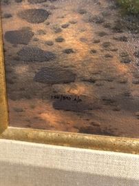 *Signed* (On Back) Numbered Thomas Kinkade Cobbelstone Bridge Painting DNA	36x26in