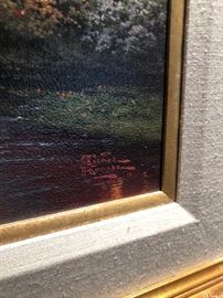 *Signed* Numbered Thomas Kinkade Carmel Sunset on Ocean Avenue Painting DNA	35x27in