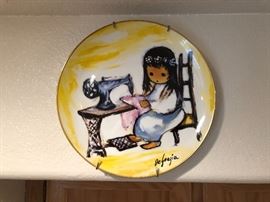 Many Framed DeGrazia Plates  