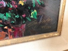 *Signed* Vadik Suljakov Hotel Des Liones Canvas Serigraph Painting    57x41in  