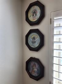 Many Framed DeGrazia Plates      