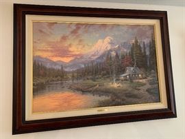 *Signed* Numbered Thomas Kinkade Evening Majesty Painting DNA    44x32in 