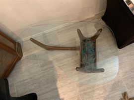 Vintage Pearsall / Noguchi Style Amoeba Coffee Table    15.5x29.5x47in    HxWxD