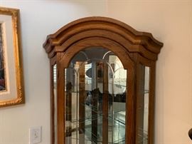 Display/Curio Corner Cabinet Mirror Back    78x35x26    HxWxD