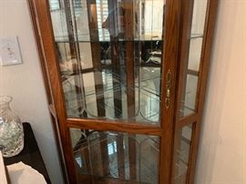 Display/Curio Corner Cabinet Mirror Back    78x35x26    HxWxD