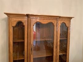 Thomasville Walnut China Cabinet    73x15x16in    HxWxD