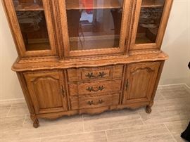 Thomasville Walnut China Cabinet    73x15x16in    HxWxD