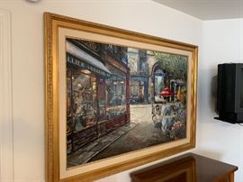 *Signed* Vadik Suljakov Hotel Des Liones Canvas Serigraph Painting    57x41in    