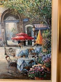 *Signed* Vadik Suljakov Hotel Des Liones Canvas Serigraph Painting    57x41in    