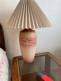 2 Casual Lamps 1986 Pueblo Pottery Lamp PAIR   