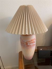 2 Casual Lamps 1986 Pueblo Pottery Lamp PAIR   