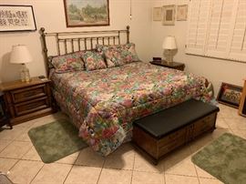 Tempurpedic King Bed Mattress, box spring, Frame, headboard    59x78x84in    HxWxD